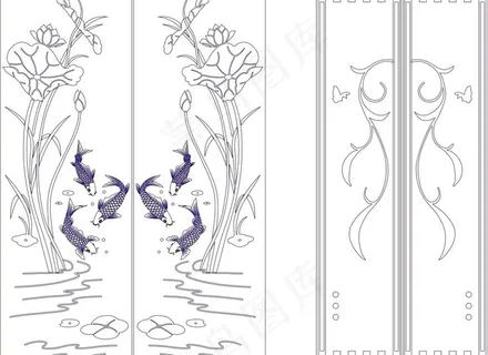 玻璃移门刻绘图图片 玻璃移门刻绘图图片