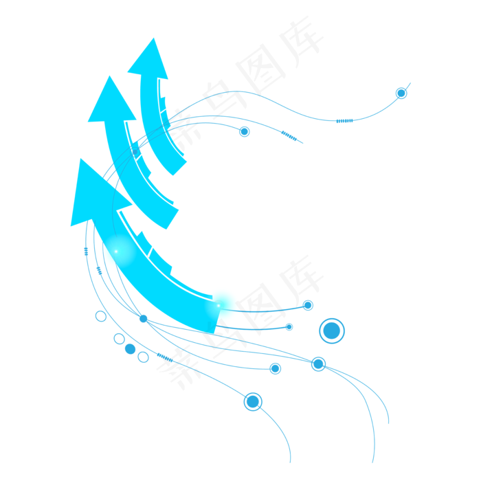 发光蓝色科技箭头,免抠元素(2000*2000px 300 dpi )ai矢量模版下载