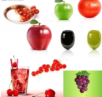 矢量水果饮料图片