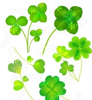 可爱的四叶草植物矢量素材