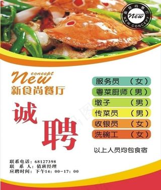 餐厅招聘海报图片
