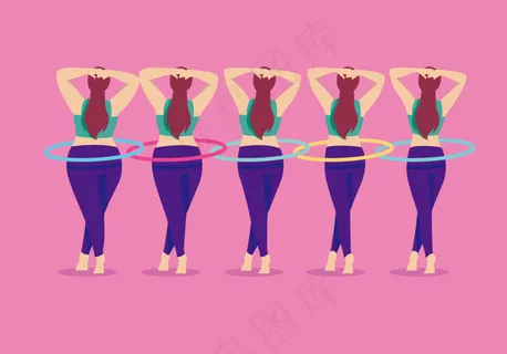 瘦身呼啦圈矢量素材