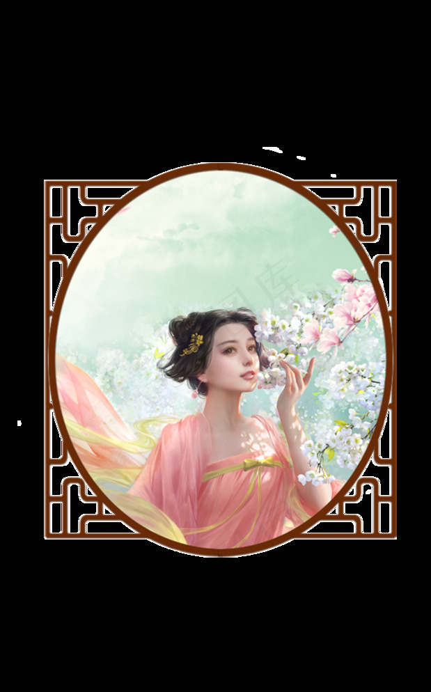 美女素描图片