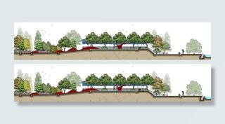 园林剖面效果图图片