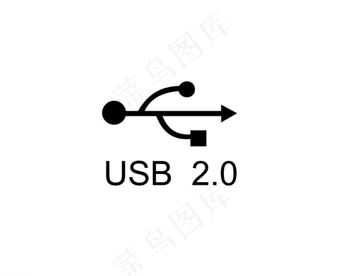 usb 2 0 黑色logo图片ai矢量模版下载