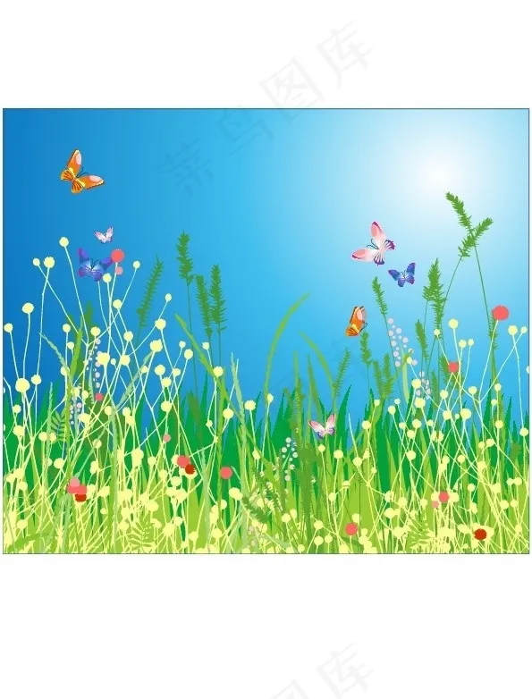 春天的原野ai矢量模版下载