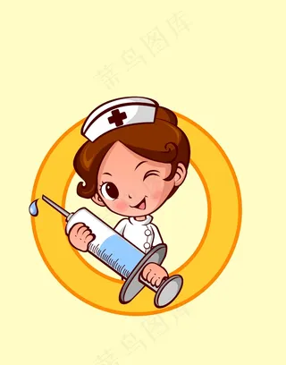 卡通人物矢量图护士