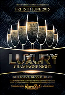 豪华香槟传单国外创意海报素材下载