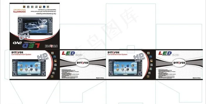 汽车dvd导航包装盒图片cdr矢量模版下载