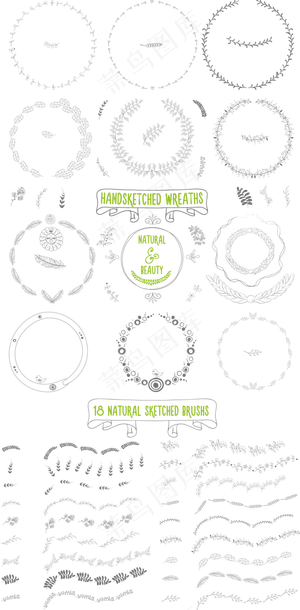姿彩花圈矢量素材