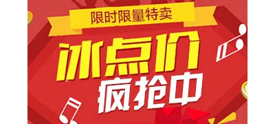 冰点价疯抢中限时限量红色底促销psd模版下载