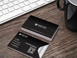 精品黑色商务名片模板