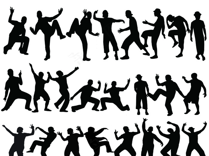 2018奔跑吧运动人物剪影海报矢量...