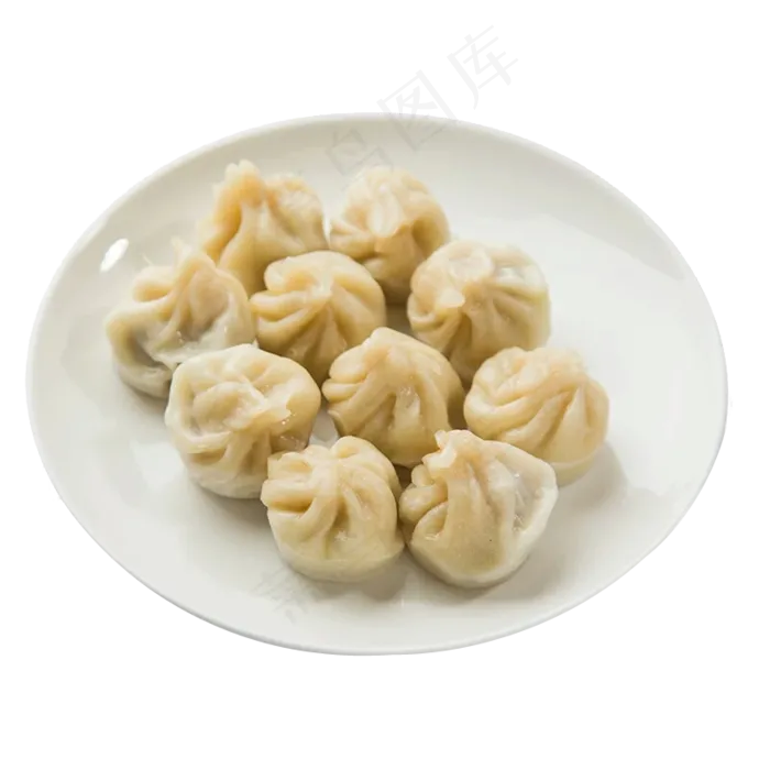 中国风卡通包子小笼包美食海报元素(800X800)