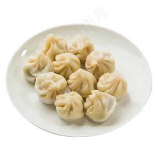 中国风卡通包子小笼包美食海报元素