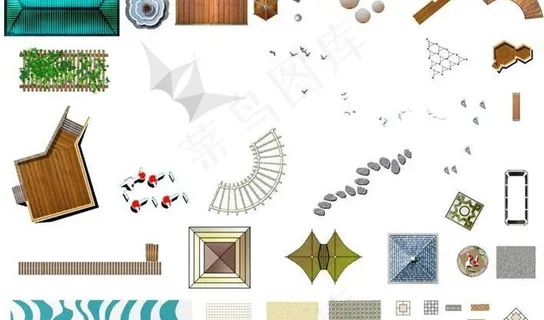 PS后期效果图素材之景观小品平面素... PS后期效果图素材之景观小品平面素...