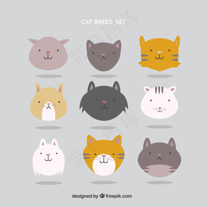 可爱卡通矢量猫