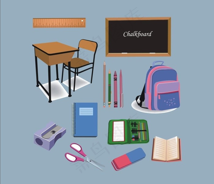 学习用品图片cdr矢量模版下载