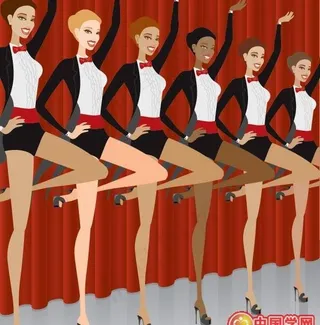 正在舞台上表演的漂亮女孩们