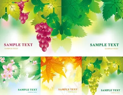 水果花朵树叶矢量素材图片