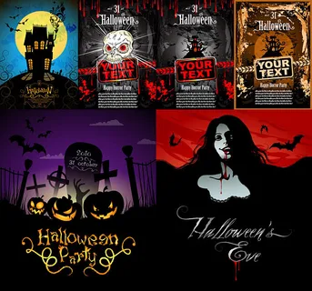 恐怖万圣节海报矢量素材