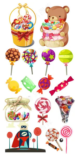 手绘卡通糖果淘宝促销素材