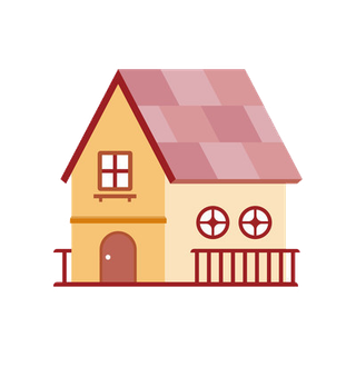 卡通手绘房屋建筑海报素材