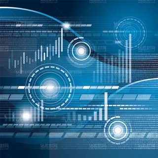 蓝色立体科技感背景图