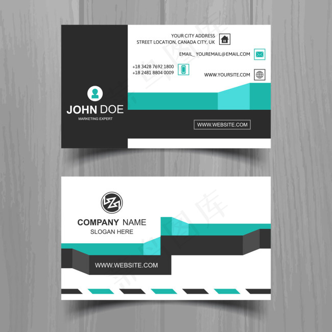 带有现代条纹的名片