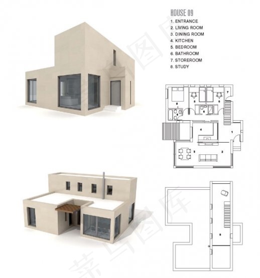 雅致的3D建筑室内效果图