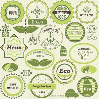 古典花纹装饰标贴矢量素材