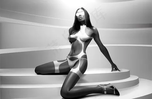 栩栩如生的刻画性感的美女矢量素材