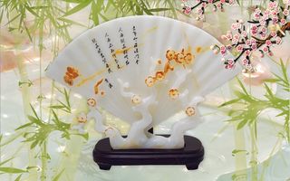 玉扇浮雕背景墙