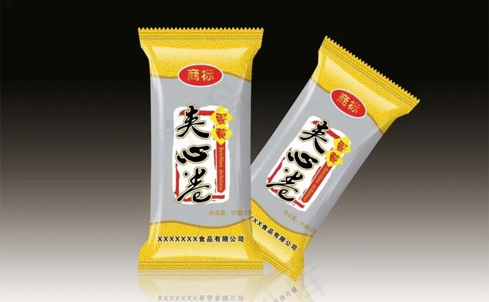 蛋黄夹心卷包装袋psd模版下载