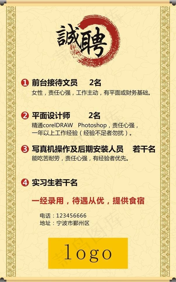 招聘 海报 展架图片cdr矢量模版下载