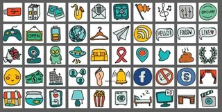 手绘小图标矢量素材