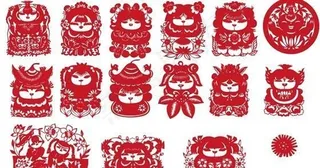 剪纸福娃 矢量AI