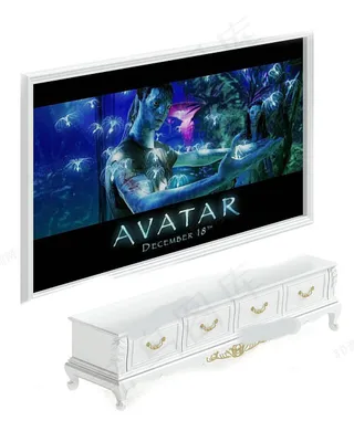 白色电视柜模型