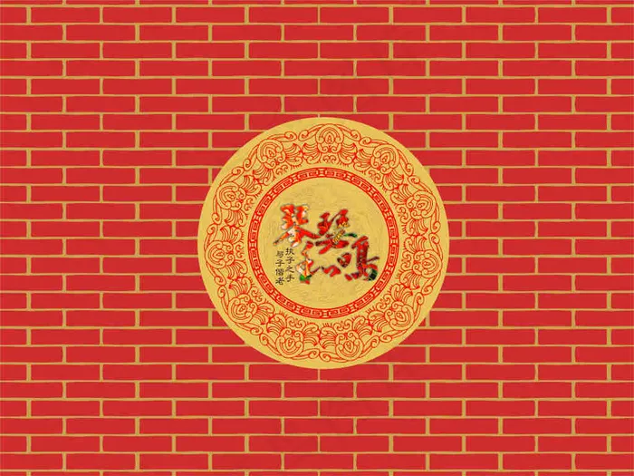 中式婚礼喷绘背景cdr矢量模版下载