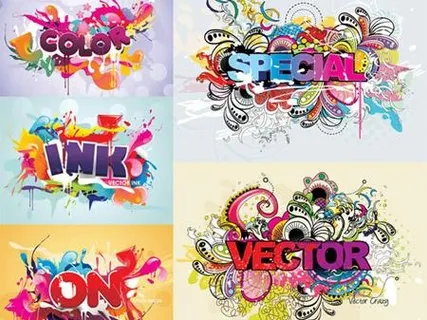 时尚潮流字体设计矢量素