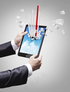 手机炒股商务科技移动终端平面素材