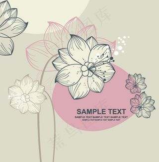 淡雅花纹背景矢量素材1