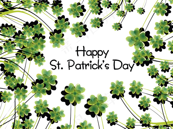 摘要四叶草矢量背景17个月