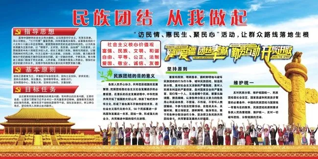 民族团结从我做起(6803X3402(DPI:72))psd模版下载