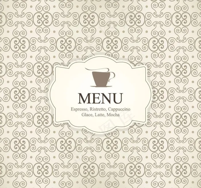 欧式花纹 咖啡厅菜单封面设计图片eps,ai矢量模版下载