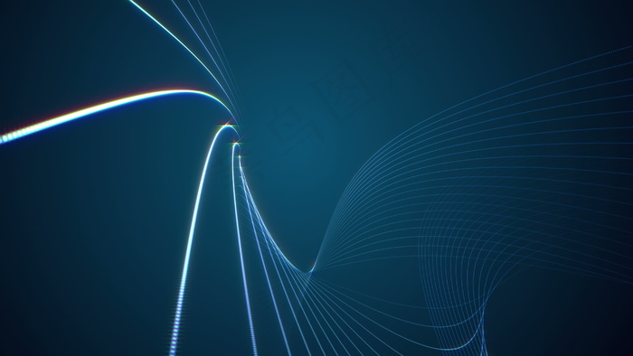 白色的灯线移动的波运动的背景 视频...