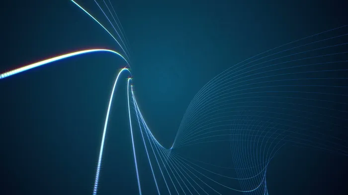 白色的灯线移动的波运动的背景 视频...