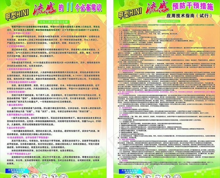 甲型HINI流感图片cdr矢量模版下载