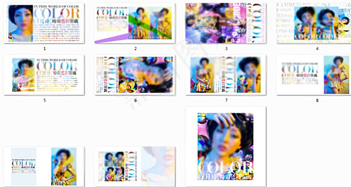 时尚个性写真PSD模板色彩密码图片(2000X2000(DPI:254))psd模版下载