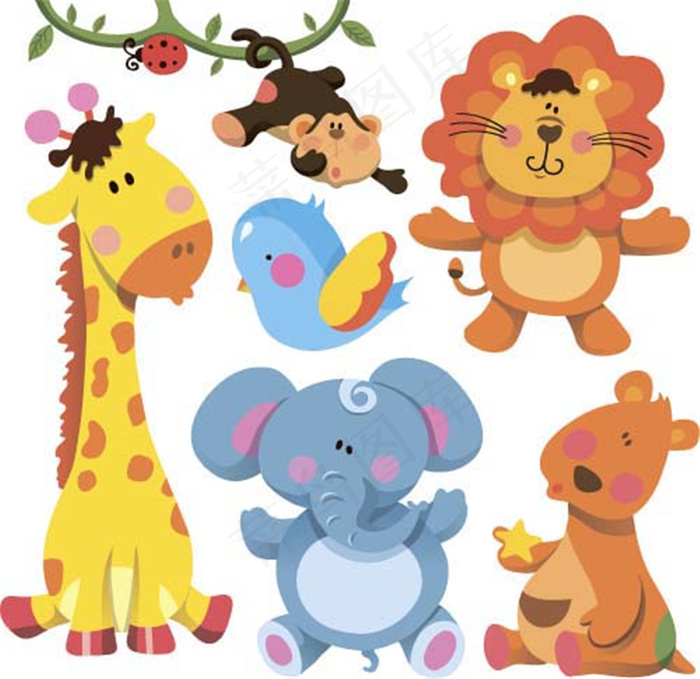 彩色卡通动物图片